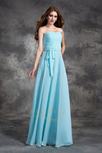 Long Straight Strapless Chiffon Bridesmaid Dresses