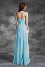 Long Straight Strapless Chiffon Bridesmaid Dresses