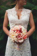 A-line/Princess V-neck Lace Wedding Dresses with Big Train