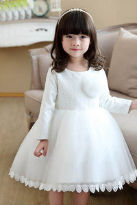 Princess Ball Gown Long Sleeves Flower Girl Dresses