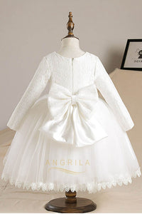 Princess Ball Gown Long Sleeves Flower Girl Dresses