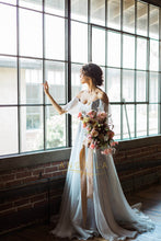 A-line/Princess Off-the-shoulder Sweep Train Wedding Dresses