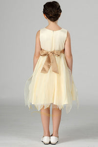 A-line Sequined Top Bodice Knee-length Flower Girl Dresses