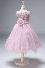 A-line Sequined Top Bodice Knee-length Flower Girl Dresses