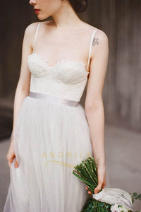 Spaghetti Straps Sweetheart Tulle Bridesmaid Dresses