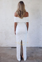 Charming Off-the-Shoulder Sheath Lace Wedding Dresses