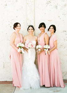 Convertible Floor-Length Chiffon Bridesmaid Dress