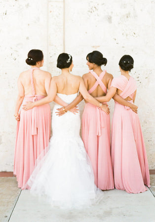 Convertible Floor-Length Chiffon Bridesmaid Dress