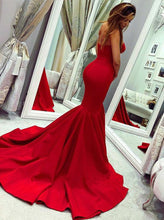 Custom Mermaid Long Red Prom Dresses
