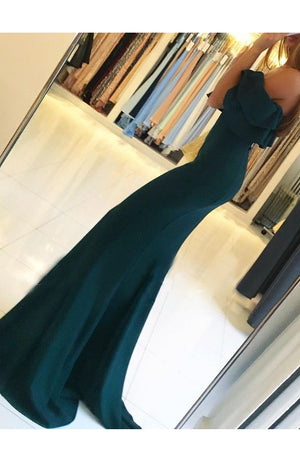 Off-the-Shoulder Trumpet/Mermaid Sweep Train Split Front Prom Dresses