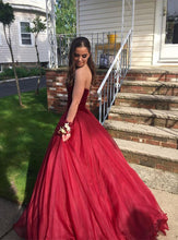 Elegant Ball Gown Burgundy Long Organza Prom Dresses