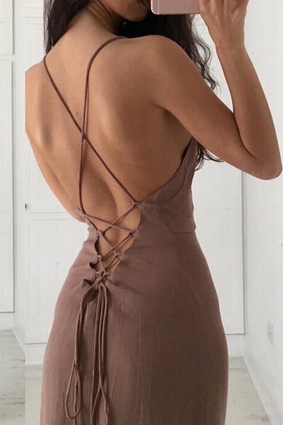 Sheath/Column Square Neckline Chiffon Sexy Prom Dresses Secondary image