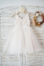 Tulle/Lace Sleeveless Straps Flower Girl Dress