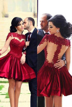 Gorgeous Appliques Lace Short/Mini Long Sleeve Side Zipper Prom Dresses Homecoming Dresses