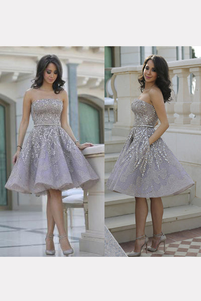 Sexy Short Sleeveless Open Back Homecoming Dresses Main image