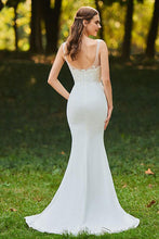 Sexy Mermaid Chiffon Illusion Scoop Neckline Bridal Gowns