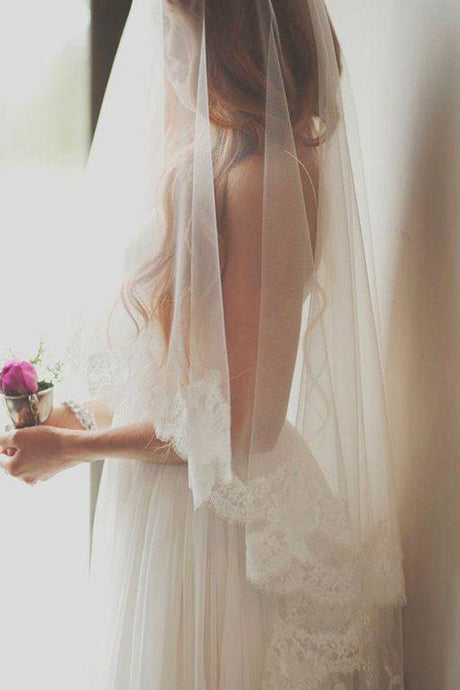 Short Lace Bridal Wedding Veils