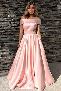 Modern Ball Gown Off-the-Shoulder Sweep Train Prom Dresses